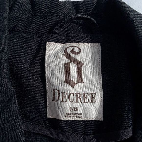 Decree black long line Jean jacket - Picture 5 of 11
